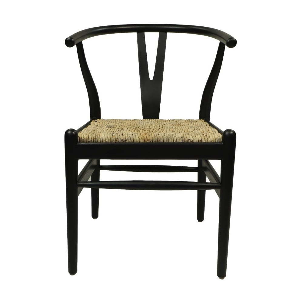 E-shop Čierna jedálenská stolička z mahagónového dreva Wishbone - HSM collection