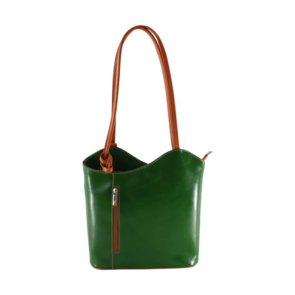 E-shop Zelená kožená kabelka Chicca Borse Phoebe