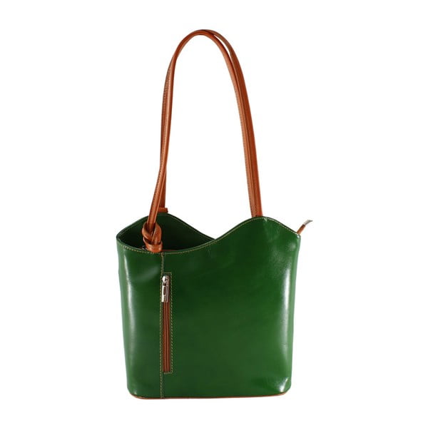 Zelená kožená kabelka Chicca Borse Phoebe