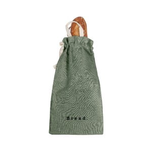 Látkový vak na chlieb Linen Bag Green Moss, výška 42 cm