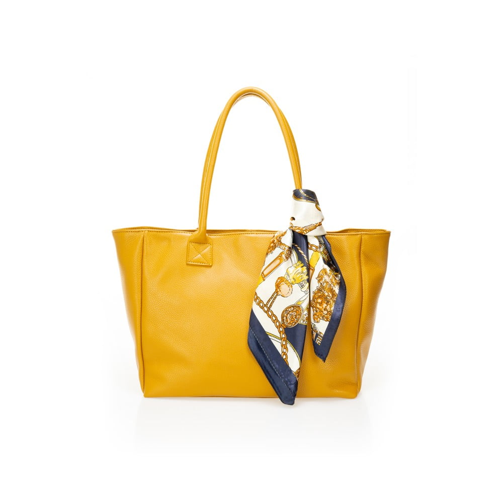 E-shop Žltá kožená kabelka Giorgio Costa Nina