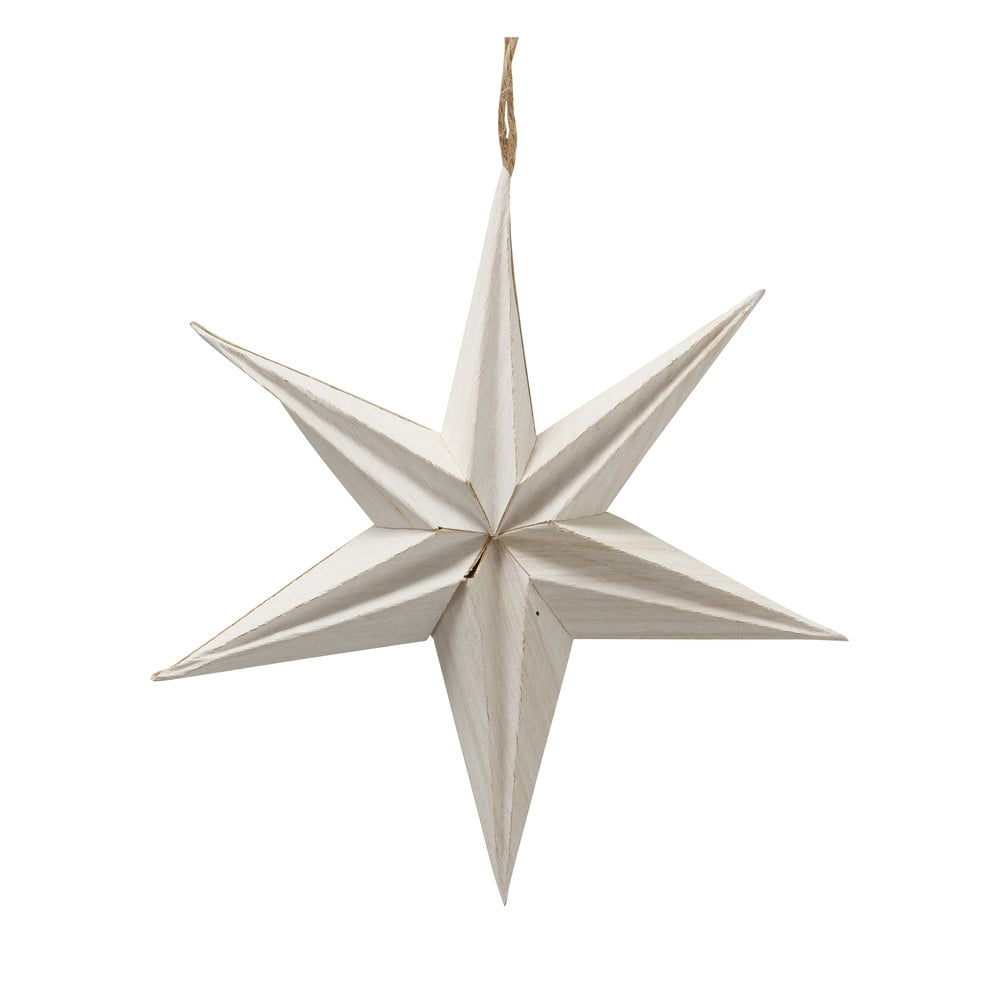 Biela vianočná papierová závesná dekorácia v tvare hviezdy Boltze Kassia, ø 20 cm