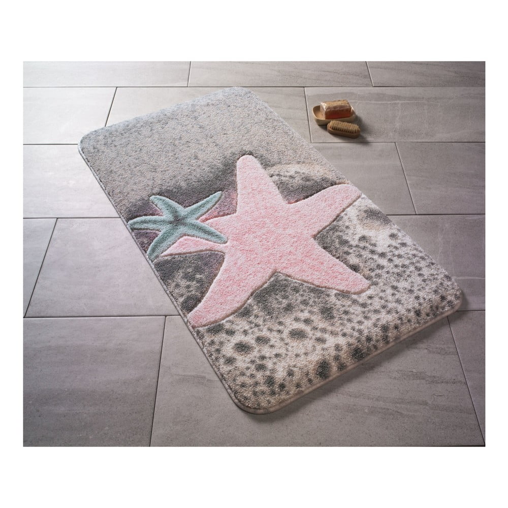 Obrázok Vzorovaná ružová predložka do kúpeľne Confetti Bathmats Starfish, 80 × 140 cm