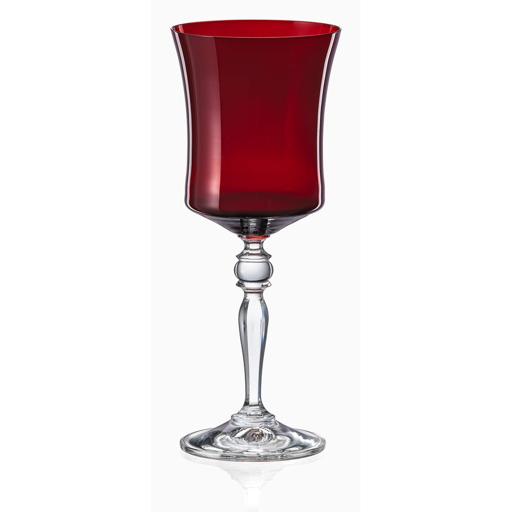 E-shop Súprava 6 červených vinných pohárov Crystalex Extravagance, 300 ml