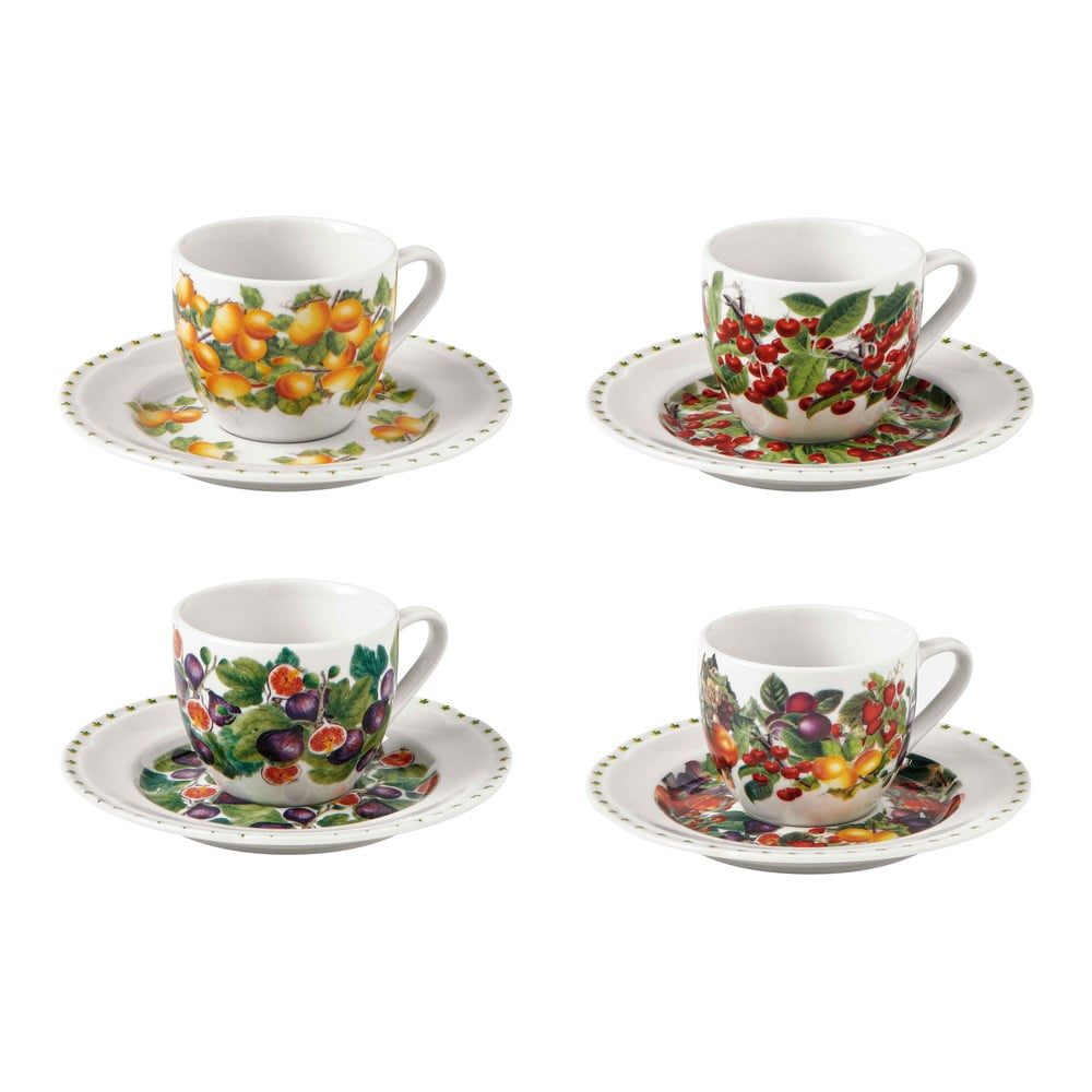 E-shop Súprava 4 porcelánových šálok s tanierikmi Brandani Le Primizie