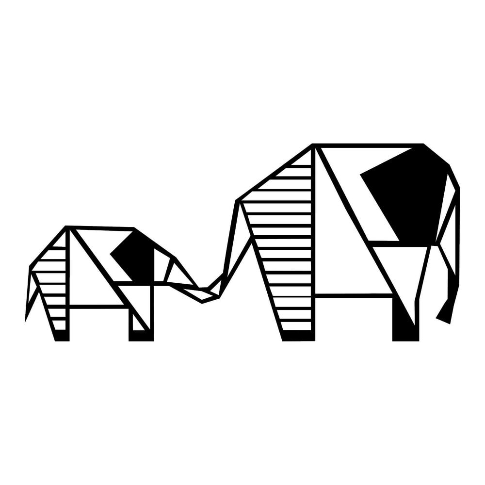 E-shop Čierna nástenná dekorácia Wallity Elephant