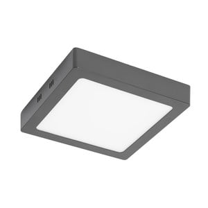 Sivé štvorcové stropné svietidlo SULION, 22,5 × 22,5 cm