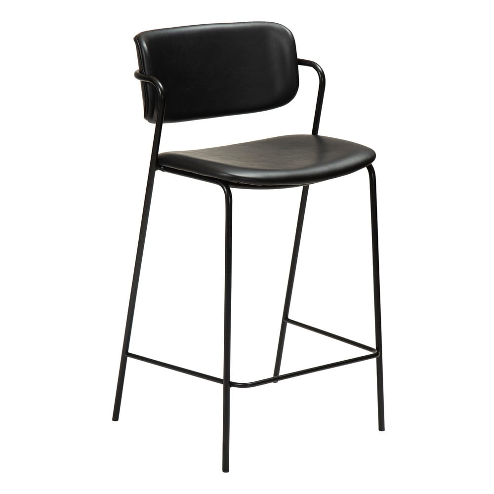E-shop Čierna barová stolička z imitácie kože DAN-FORM Denmark Zed, výška 95,5 cm