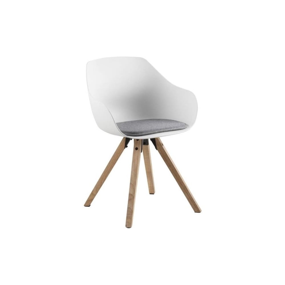 E-shop Súprava 2 bielych jedálenských stoličiek s nohami z kaučukového dreva Actona Tina