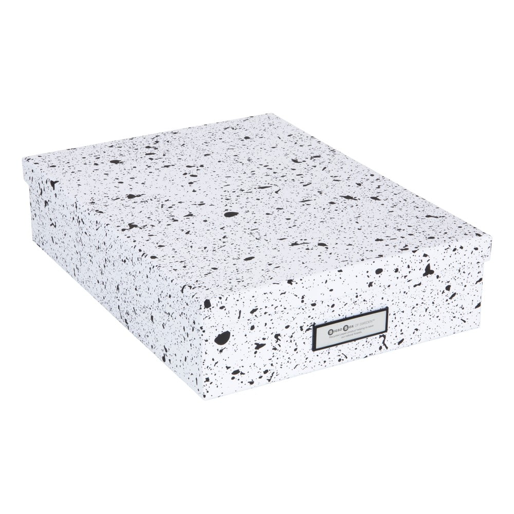 E-shop Čierno-biela úložná škatuľa Bigso Box of Sweden Oskar
