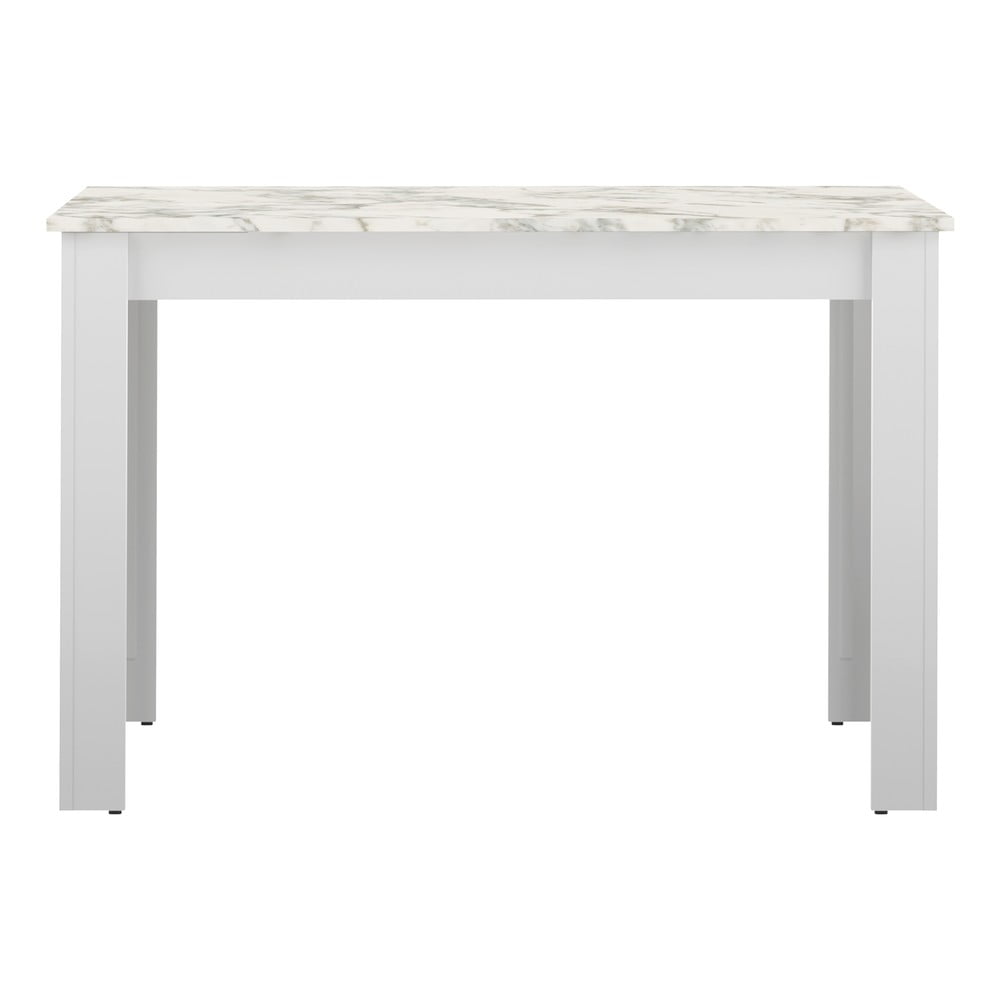 E-shop Biely jedálenský stôl s doskou v dekore mramoru 110x70 cm Nice - TemaHome