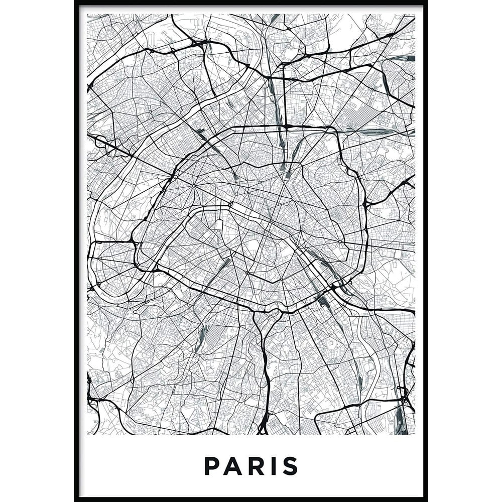 Obrázok Nástenný obraz MAP/PARIS / NO2, 50 x 70 cm