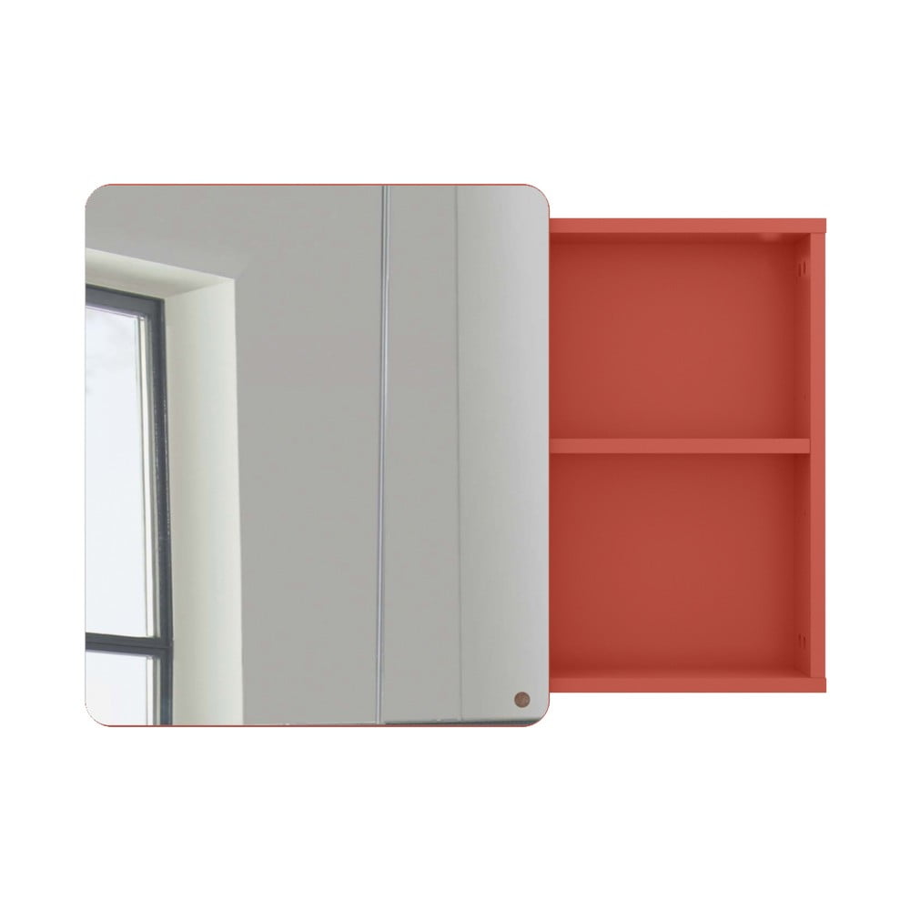 E-shop Červená nástenná kúpeľňová skrinka so zrkladlom Tom Tailor Color Bath Large
