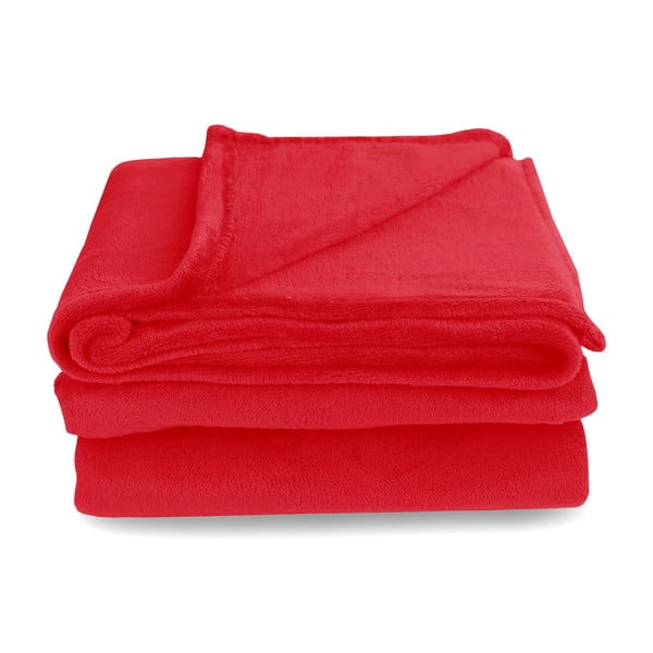 Červená deka z mikrovlákna DecoKing Mic, 160 × 210 cm