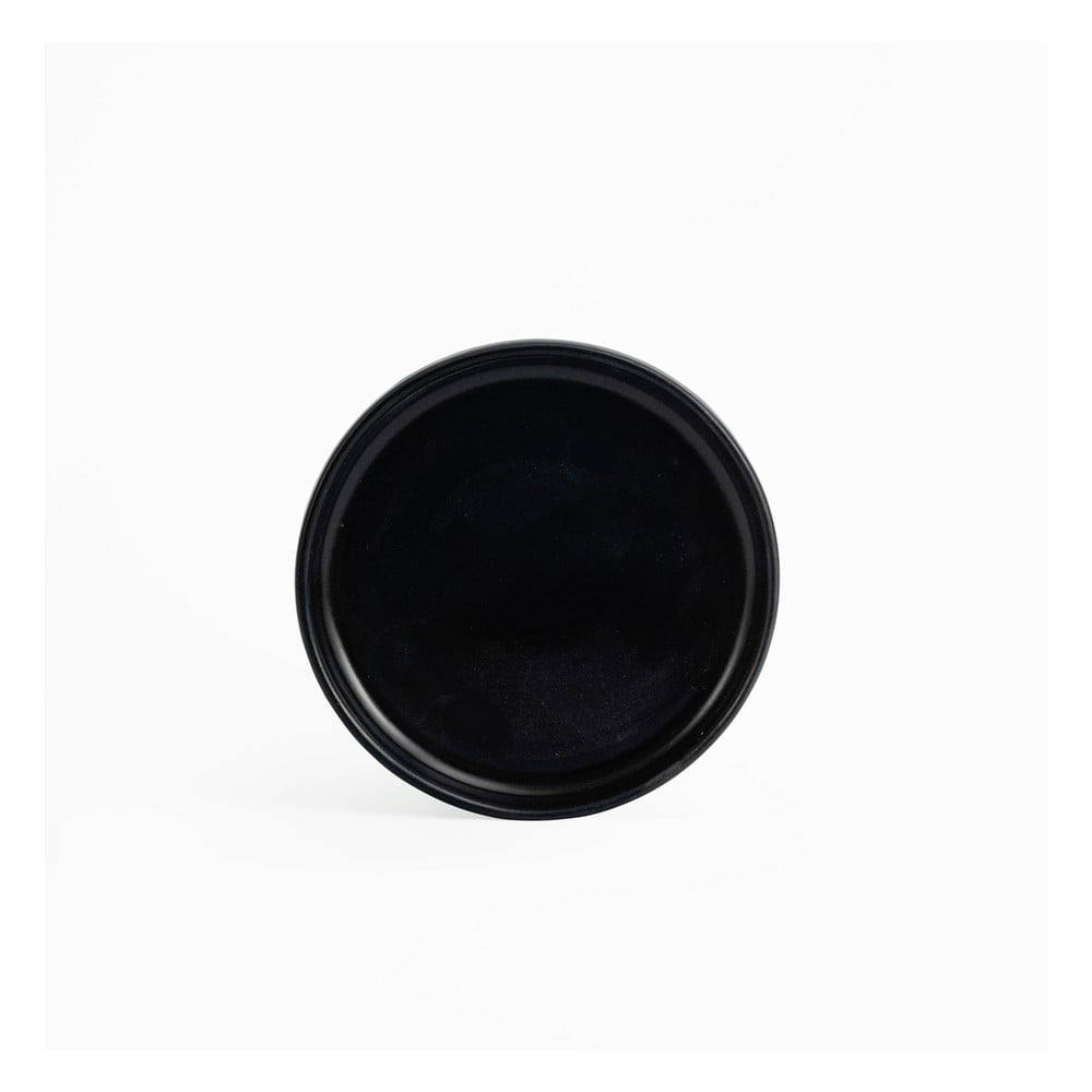 E-shop Čierny kameninový dezertný tanier ÅOOMI Luna, ø 17 cm