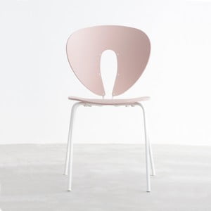 Ružová stolička s lakovanými bielymi nohami Stua Globus