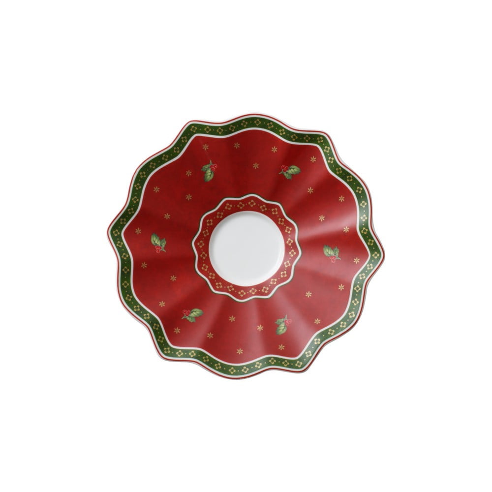E-shop Červený porcelánový tanier s vianočným motívom Villeroy & Boch, ø 16,5 cm