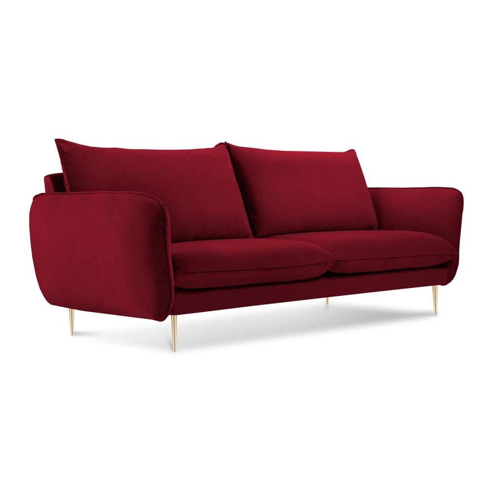 E-shop Červená pohovka so zamatovým poťahom Cosmopolitan Design Florence,160 cm