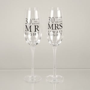 Sada 2 pohárov na šampanské k 30. výročiu Amore Mrs. Always Right, 180 ml