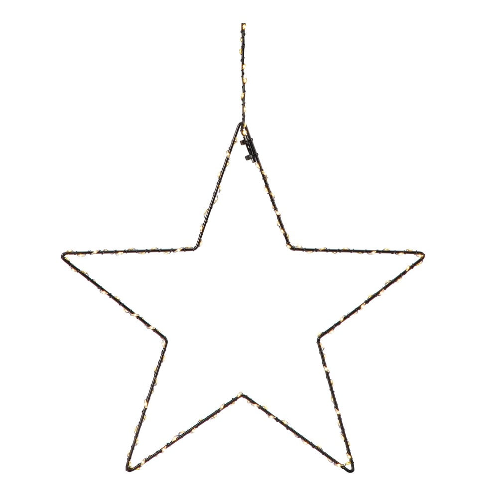 E-shop Čierna vianočná závesná svetelná dekorácia Markslöjd Alpha Star, výška 45 cm