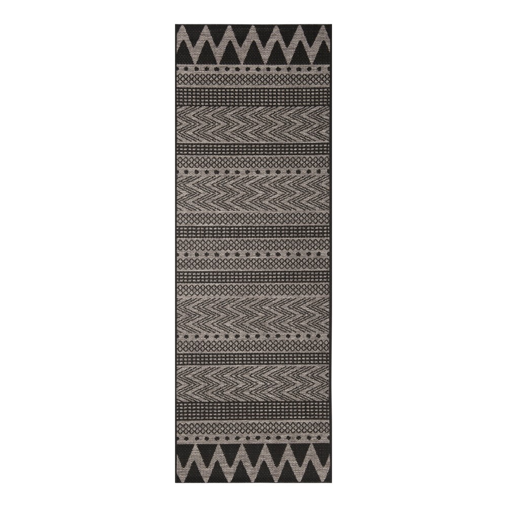 E-shop Čierno-béžový vonkajší koberec NORTHRUGS Sidon, 70 x 200 cm