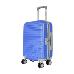 Modrá príručná batožina na kolieskach Travel World Aiport