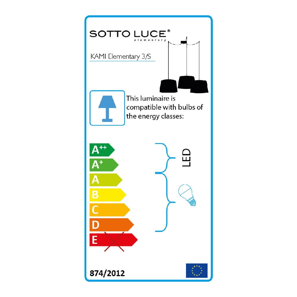 Obrázok Čierne závesné svietidlo Sotto Luce KAMI Elementary S 3S