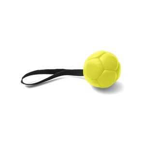 Žltá ručne vyrobená hračka pre psov z prírodnej kože Marendog Ball, ⌀ 9 cm
