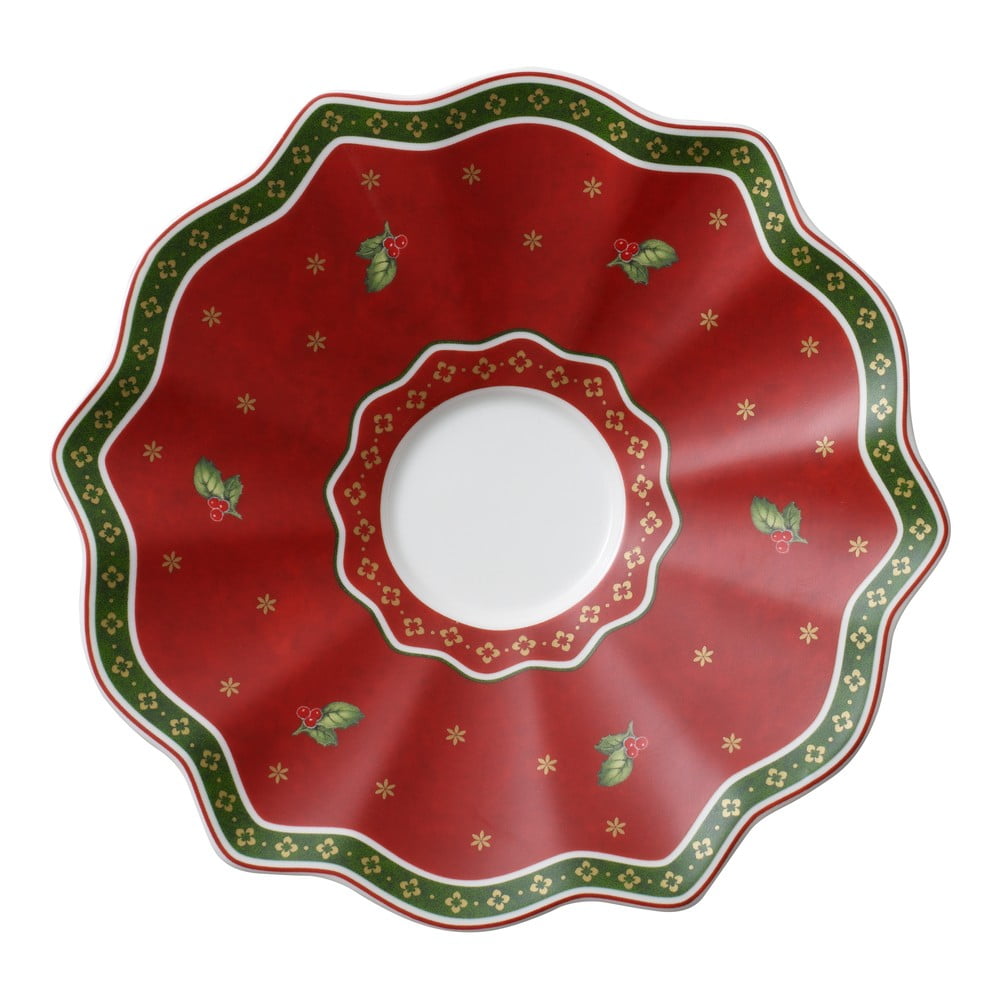 E-shop Červený porcelánový vianočný tanierik Toy's Delight Villeroy&Boch