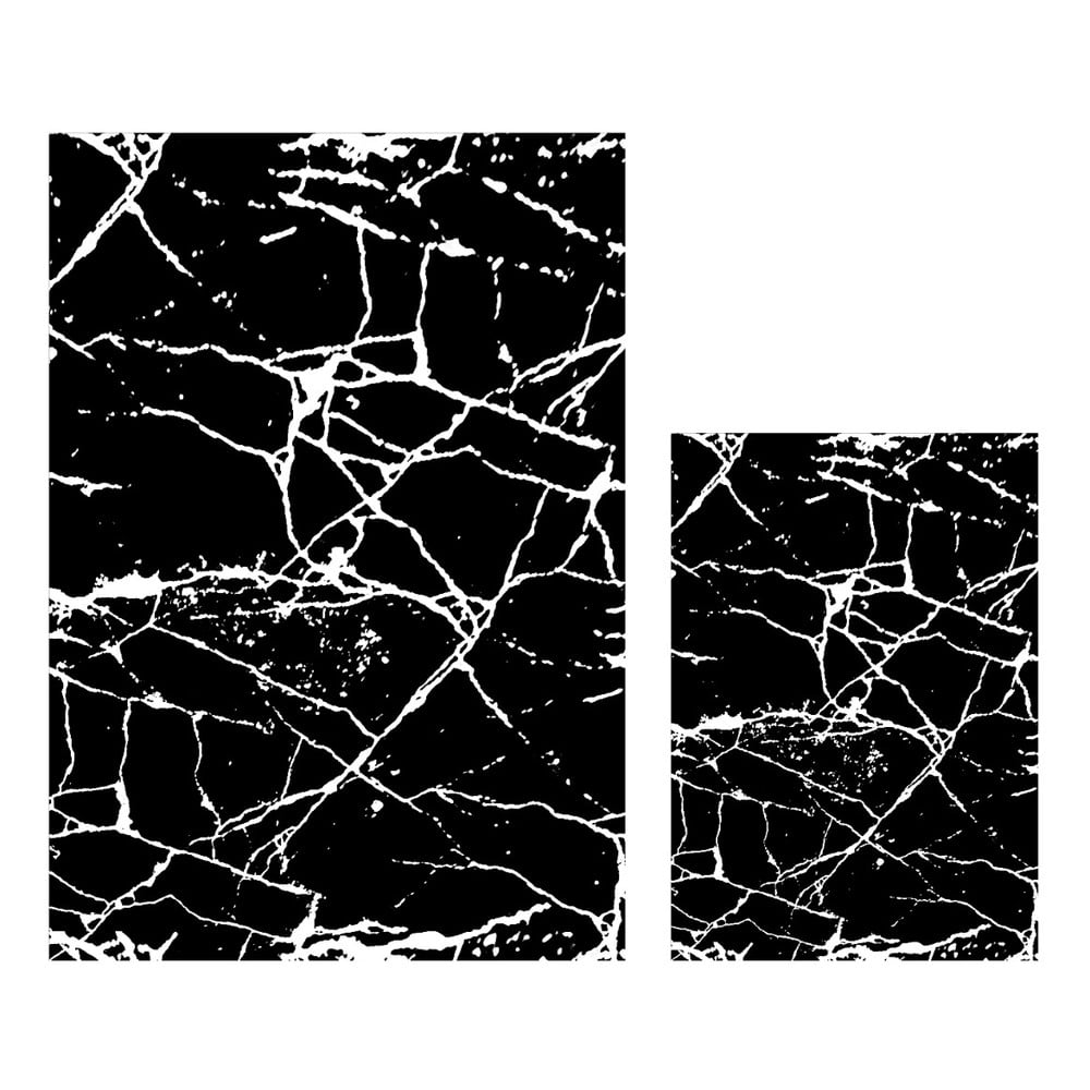E-shop Súprava 2 čierno-bielych kúpeľňových predložiek Mila Home Marble