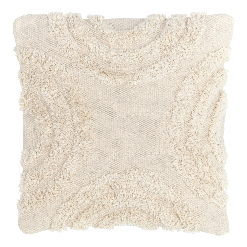 E-shop Béžová bavlnená dekoratívna obliečka na vankúš Westwing Collection Yara, 45 x 45 cm