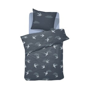 Modré bavlnené posteľné obliečky Damai Birdy Night Blue, 200 x 140 cm