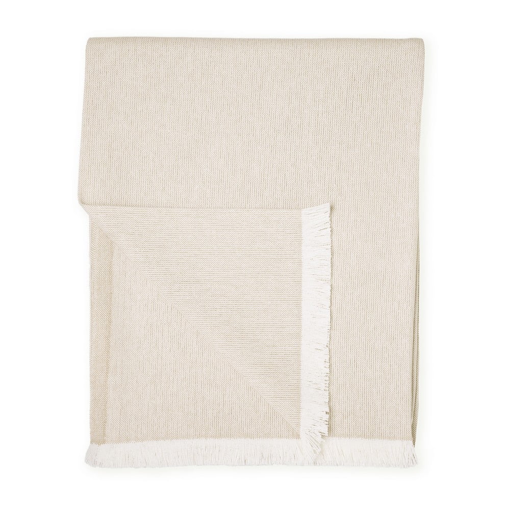 E-shop Béžový pléd s podielom bavlny Euromant Summer Linen, 140 x 180 cm
