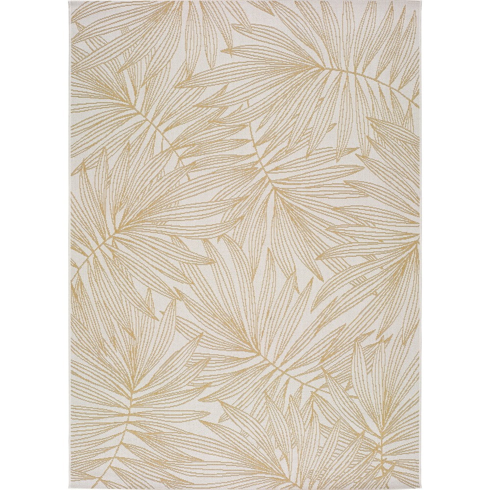 E-shop Béžový vonkajší koberec Universal Hibis Leaf, 135 x 190 cm
