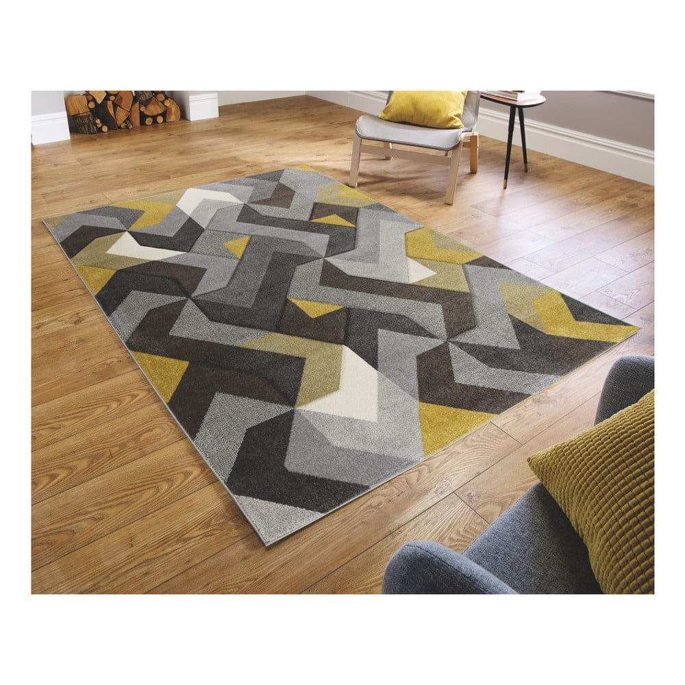 Obrázok Koberec Flair Rugs Aurora Grey Ochre, 160 × 230 cm