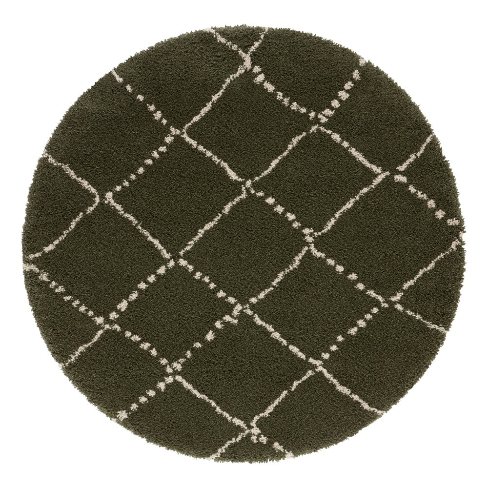 E-shop Zelený koberec Mint Rugs Hash, ⌀ 120 cm