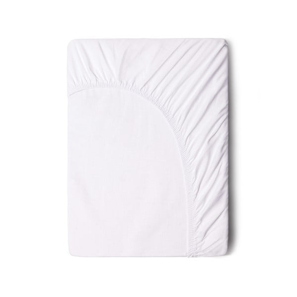Biela bavlnená elastická plachta Good Morning, 140 x 200 cm