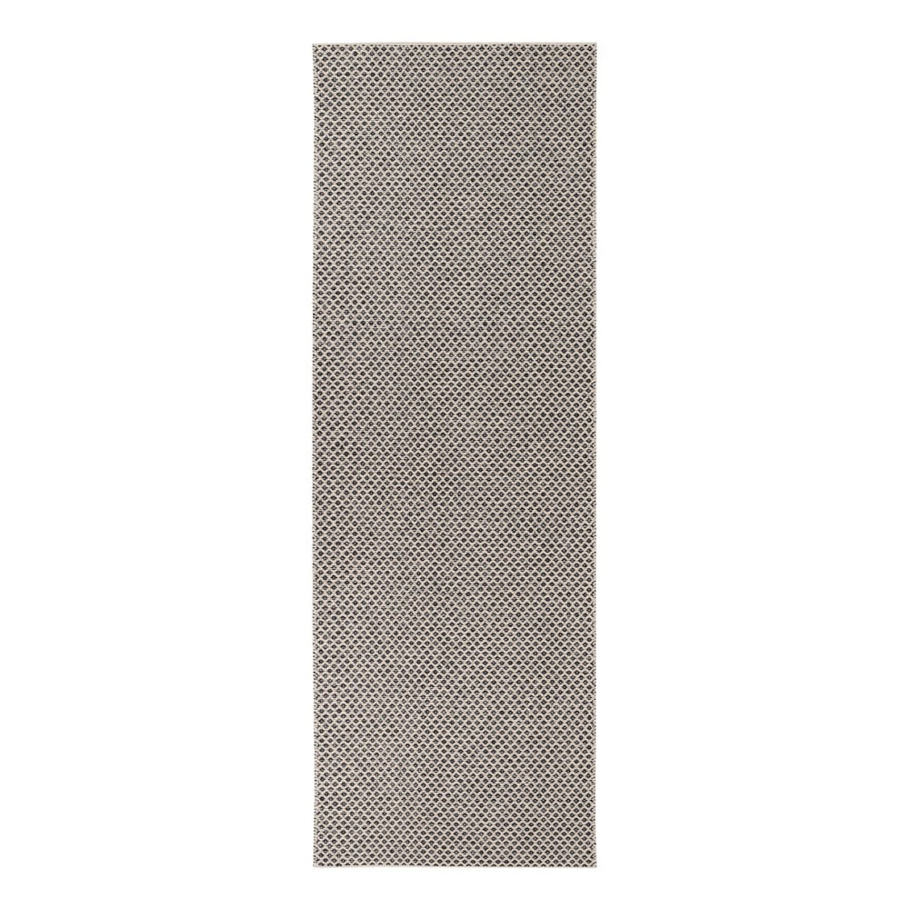 E-shop Krémovo-čierny behúň vhodný do exteriéru Narma Diby, 70 × 150 cm