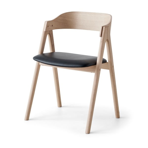 Jedálenská stolička z dubového dreva s koženým sedákom Findahl by Hammel Mette