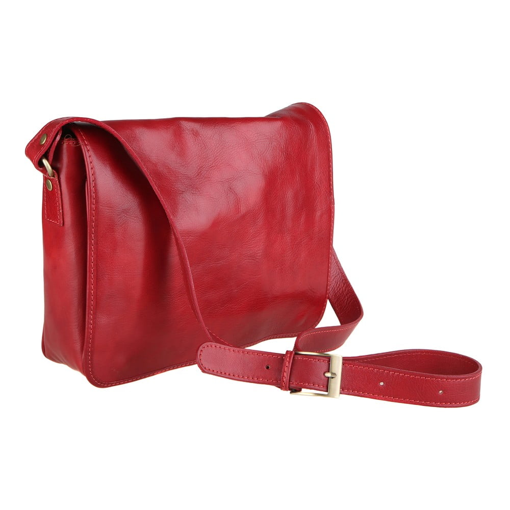E-shop Červená kožená kabelka Chicca Borse Norma