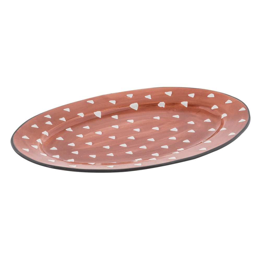 E-shop Červený keramický servírovací tanier Villa Altachiara Candy, 36,5 x 26 cm