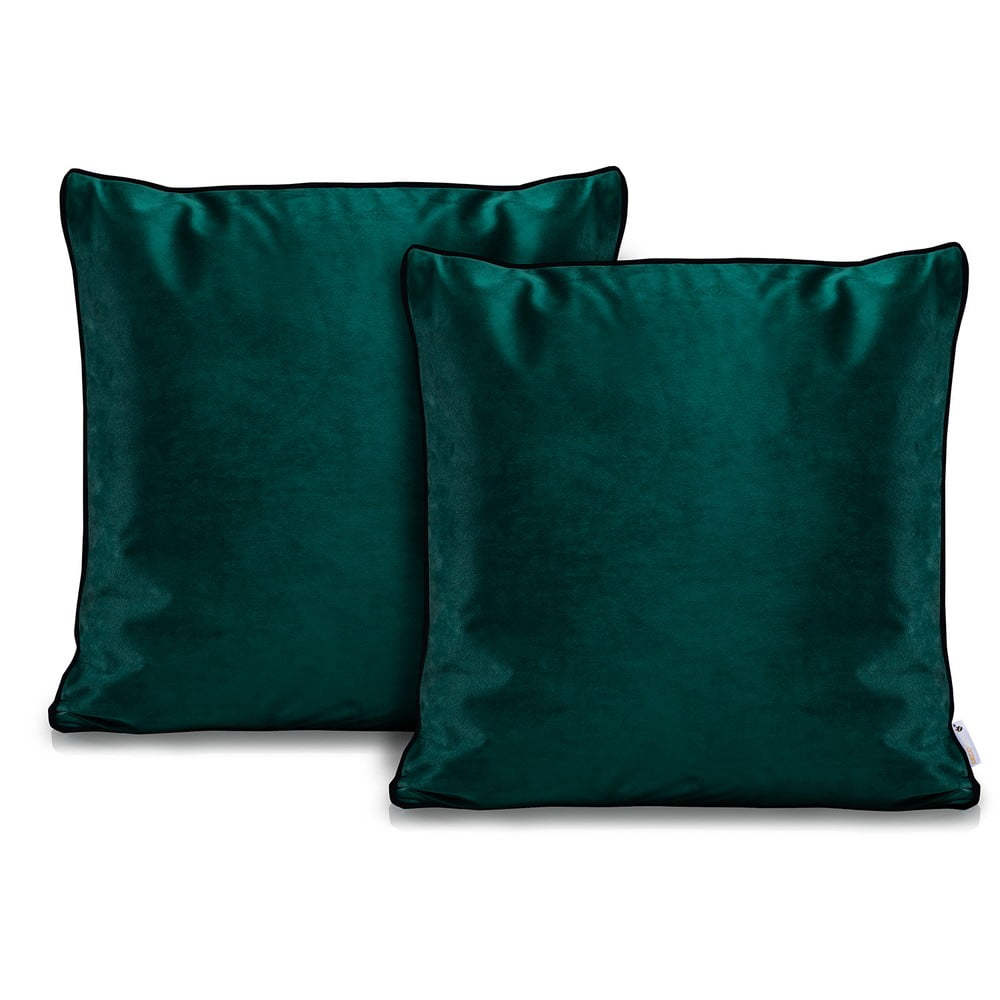 Obrázok Sada 2 zelených obliečok na vankúše DecoKing Rimavelvet Green, 45 × 45 cm