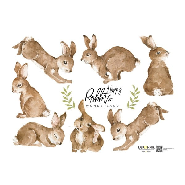Sada 7 nástenných samolepiek Dekornik Happy Rabbits Wonderland