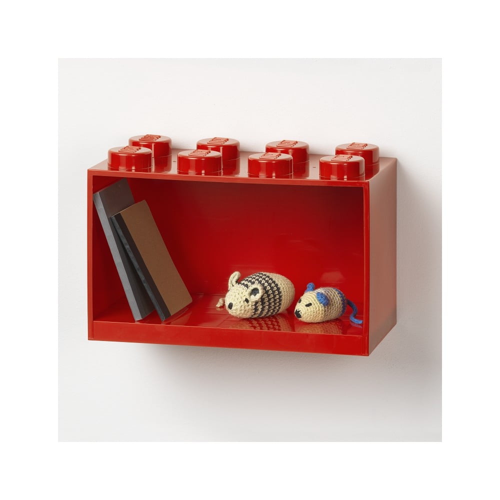 E-shop Detská červená nástenná polica LEGO® Brick 8