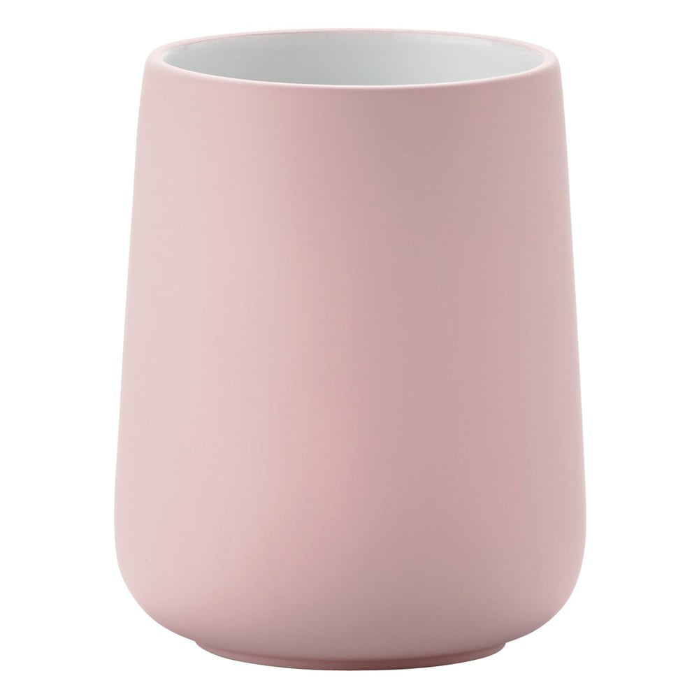 E-shop Ružový porcelánový pohárik na zubné kefky Zone Nova