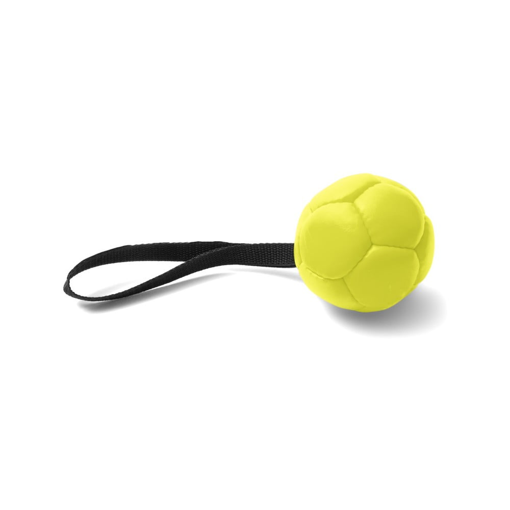 Žltá ručne vyrobená hračka pre psov z prírodnej kože Marendog Ball, ⌀ 10 cm