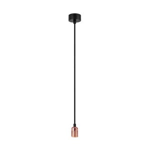 Čierne stropné svietidlo bez tienidla s objímkou v medenej farbe Bulb Attack Uno