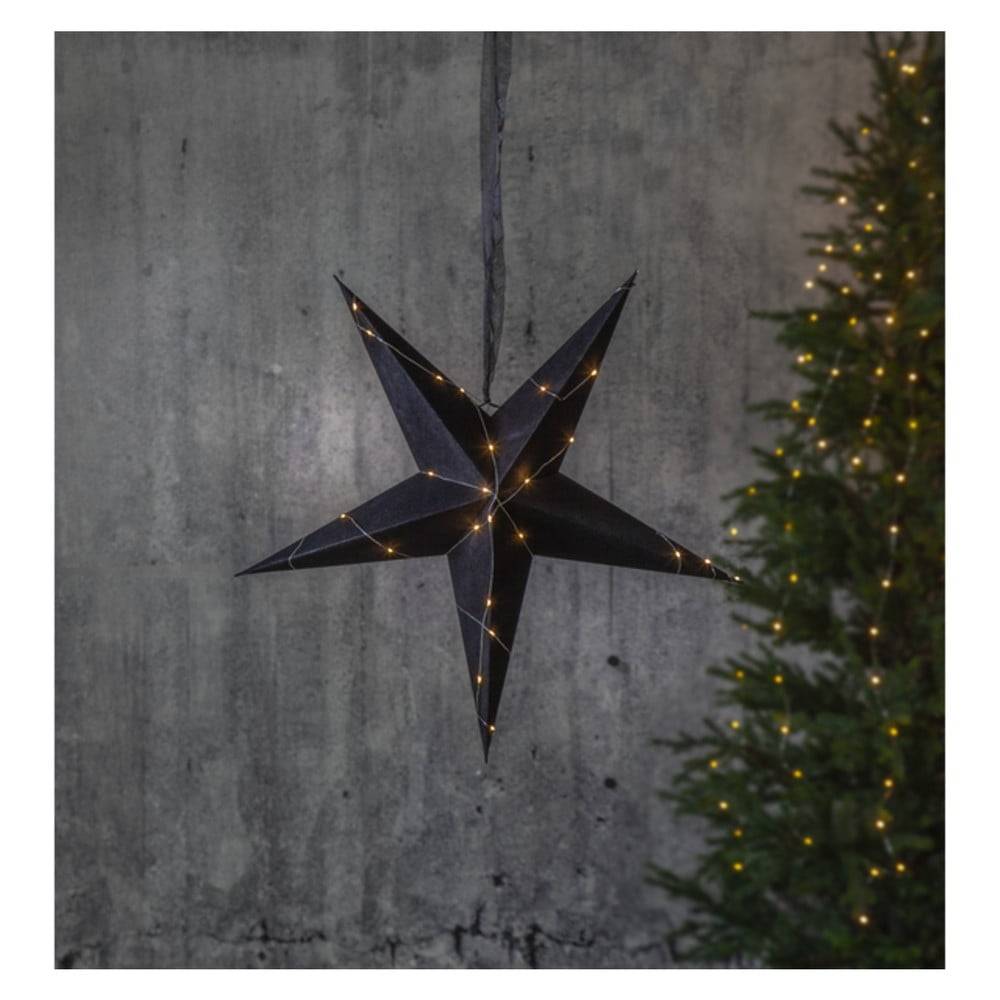 E-shop Čierna vianočná svetelná dekorácia Star Trading Velvet, ø 60 cm