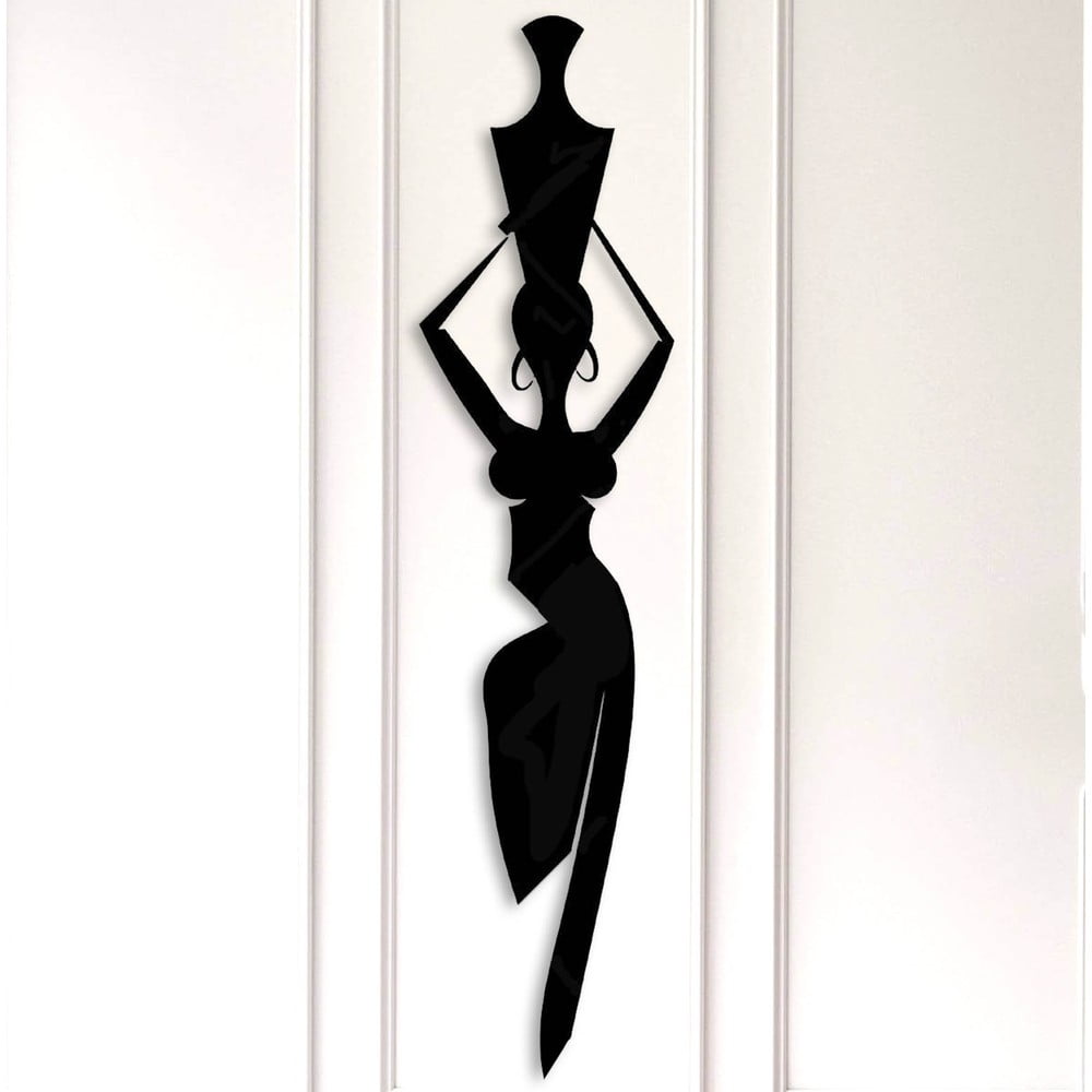 E-shop Čierna kovová nástenná dekorácia Kate Louise Shape