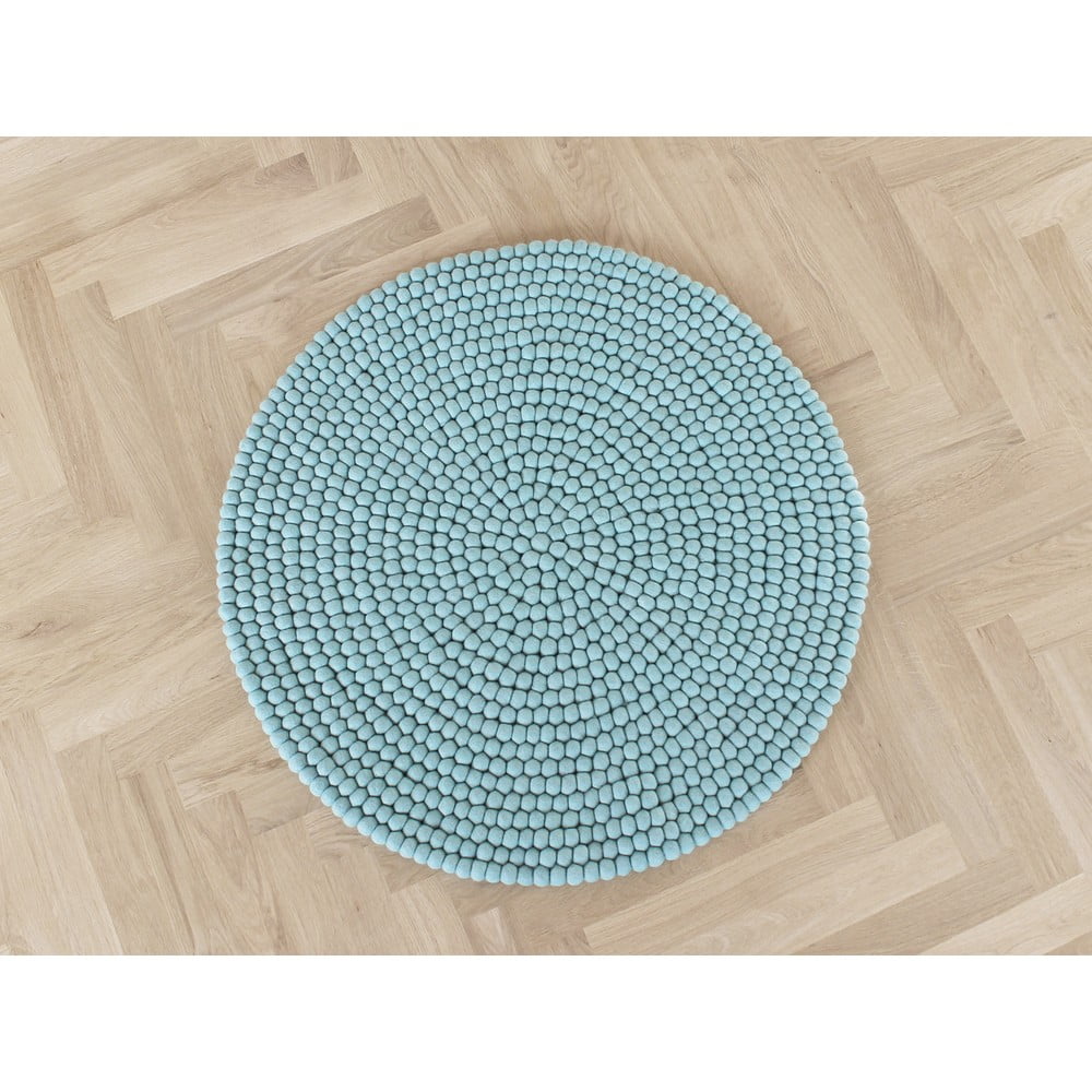 Obrázok Pastelovomodrý guľôčkový vlnený koberec Wooldot Ball rugs, ⌀ 120 cm